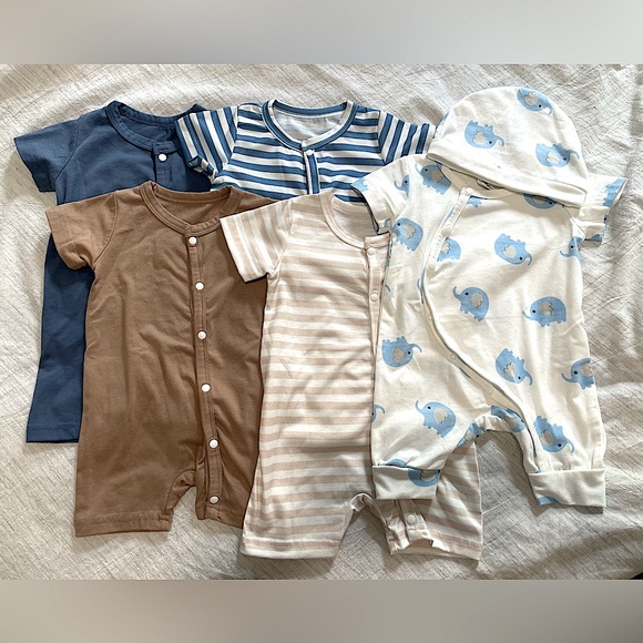 Shein, Size 0-3M, Bundle of Baby Snap Onesies, (ELEPHANT ONESIE SOLD X), NWOT - Picture 1 of 3